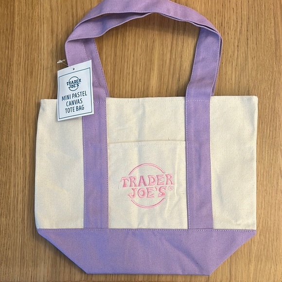 Trader Joe’s Pastel Purple Mini Canvas Tote Bag 💜 - Picture 1 of 1